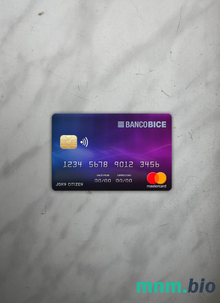 Chile BICE bank wygląd zdjęcia mastercard skan PSD + zdjęcie